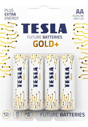 Pilas Alcalinas Aa Tesla Gold + 4 Piezas