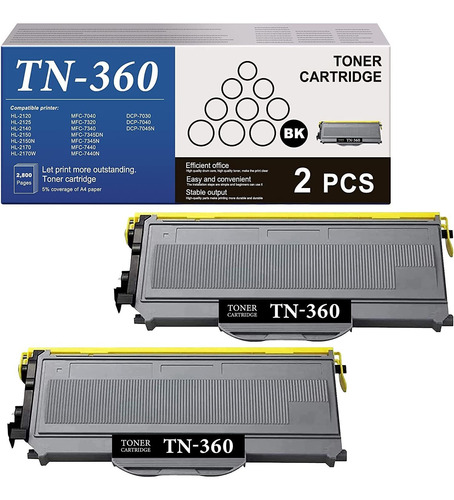 Cartucho De Tóner Negro Tn-360 Tn360 De Repuesto Compatible