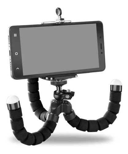 Tripode Pulpo 17cm Gopro Celular Con Cabezal Incluido Negro