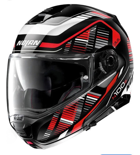 Casco Nolan N100.5 Abatible Rojobrillante Lente Y Pinlock Xl