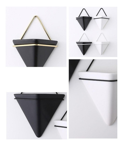 B 3x Maceta Triangular De Cerámica Para Colgar En , Maceta