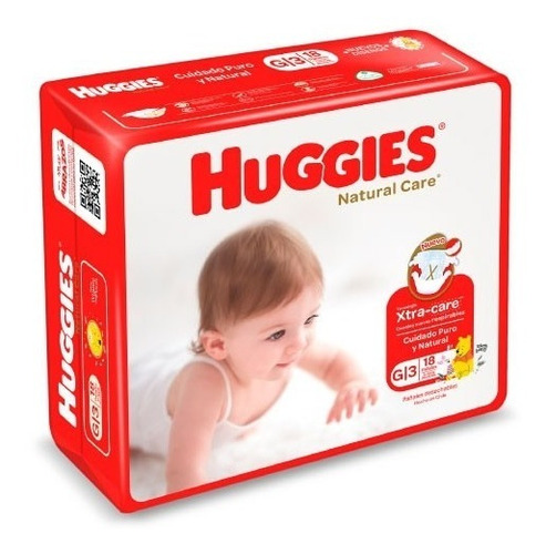 Pañales Huggies Natural Care 144 Unidades Talla G