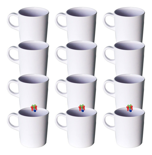 Set X12 Jarro Taza Mug Desayuno Melamina Plástico 350ml