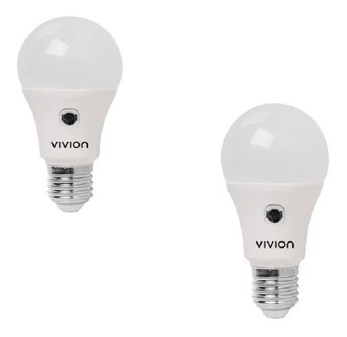 2 Lámparas Led Vivion Con Fotocélula 9w 220v