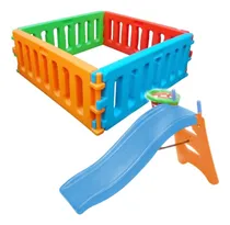 Comprar Pelotero Vegui 4 Paneles Corralito + Tobogan Vegui Con Aro