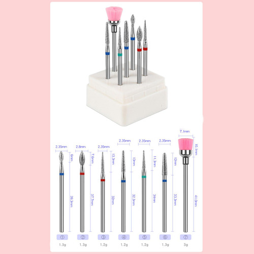 Juego De 7 Puntas Para Uñas, Puntas Para Cutículas, Acero