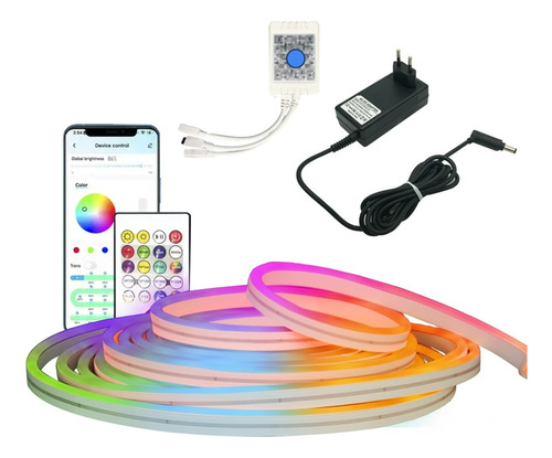 Tira Luz Led Neon 3 Mts Maxwell Rgb Configurable Bluetooth