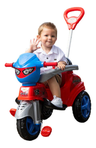 Triciclo Infantil Pedal Carrinho Empurrador Spider Menino