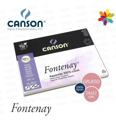 Block Canson Acuarela Fontenay Grueso 24x32 300g 100%algodon