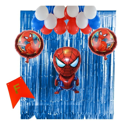 Set De Globos Decoración Hombre Araña -deco Cumple Spiderman