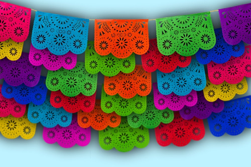 Imagen 1 de 4 de Papel Picado - Enramada Destello Floral Papel