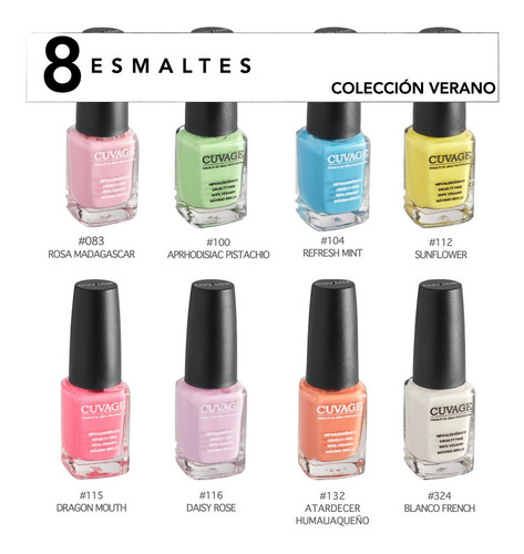 Imagen 3 de 3 de Esmaltes De Uñas Tradicional X 8 S Tacc Cuvage Pro Keratine