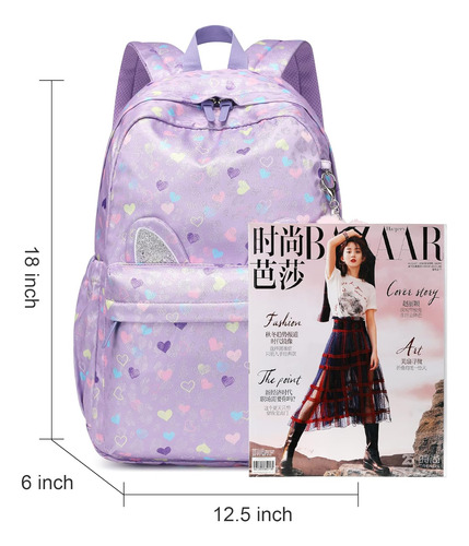 Mochila Infantil Para Ninas, Violeta Claro, Impermeable, ...