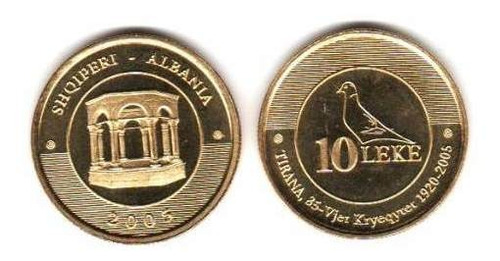 Moneda Albania 10 Leke Año 2005 Aniv. Tirana Sin Circular