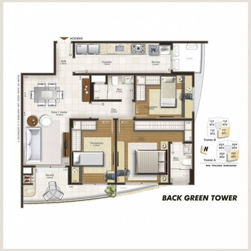 Imagem 14 de 15 de Residencial Back Green Towers-duplex 3 Dorm/suite -trindade - 1659