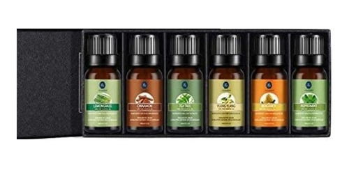 Set De 6 Aceites Esenciales 100% Puros Grado Terapéutico