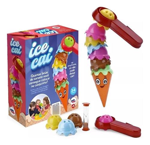 Brinquedo Jogo De Empilhar Sorvete Ice Cai Colorido Infantil