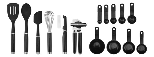 Set 15 Herramientas Y Accesorios De Cocina En Color Negro