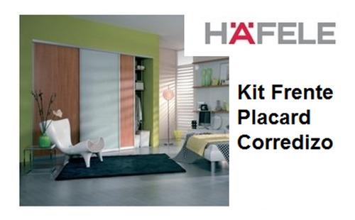 Kit Integral Frente Placard Corredizo 3mts Aluminio Hafele