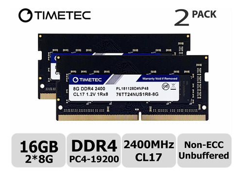 Memoria Ram 16gb Timetec Hynix Ic Kit(2x8gb) Ddr4 Sodimm Para Intel Nuc Kit/mini Pc/htpc/nuc Board 2400mhz Pc4-19200 Non