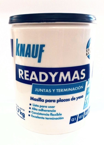 Masilla Placa Yeso Readymas Knauf Juntas Terminación 1,7 Kgs