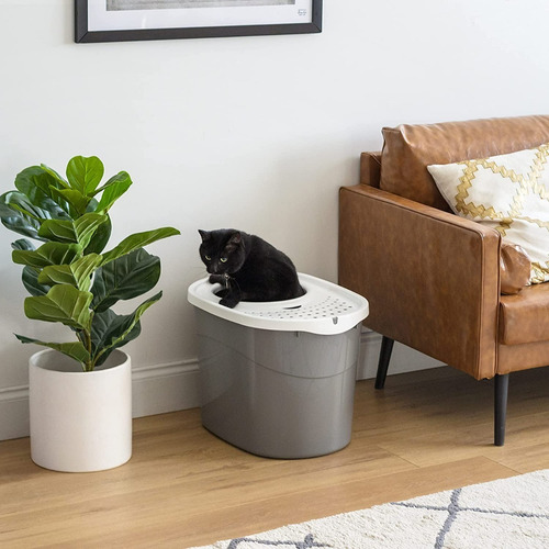 Imagen 6 de 9 de Arenero Para Gatos Cerrado Iris Usa Grande Cubierto Curvado