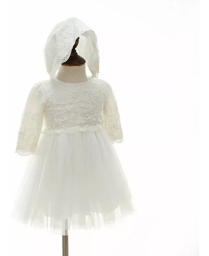 Vestido De Bautizo Bebe Niñas-ropa Para Niñas-vestido Blanco