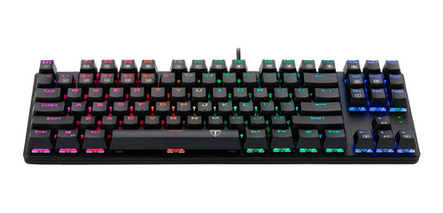 Teclado gamer T-Dagger Bora T-TGK315 QWERTY T-Dagger Blue español color negro con luz RGB