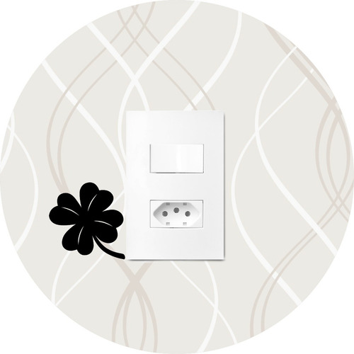 2 Adesivos Interruptor Luz E Tomada Trevo Da Sorte 4 Folhas