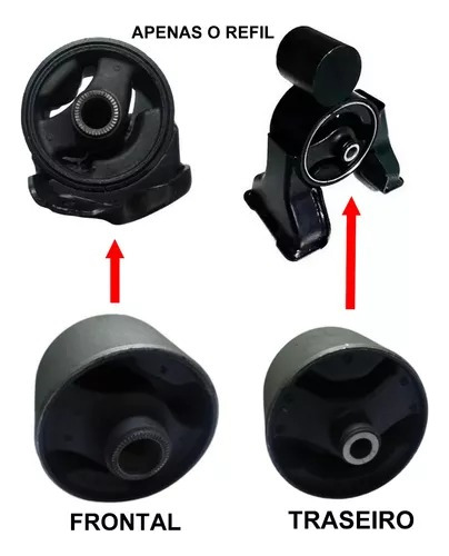 Par Bucha Refil Coxim Frontal + Traseiro Câmbio I30