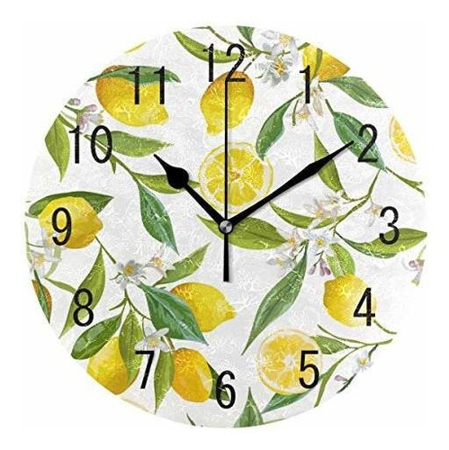 Alaza Reloj De Pared De Acrilico Con Diseño De Flores Y Li