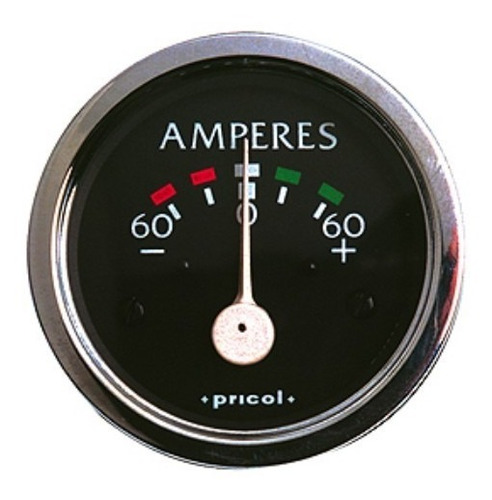 Amperimetro Maquinaria 60a 12v / 24v Cromado Pricol Usa 52mm