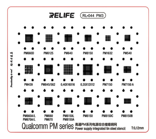 Stencil 0.12mm Compatible Qualcommpm Series Power Relife Pm3