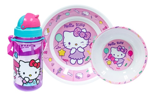 Scool - Set Melamine Con Botella Hello Kitty