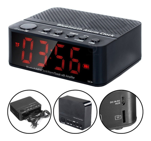 Rádio Relogio Despertador Digital De Mesa Com Rádio Flex C
