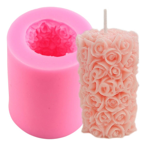 1pcs Molde De Silicona Flor De Rosa Fondant Vela Resina