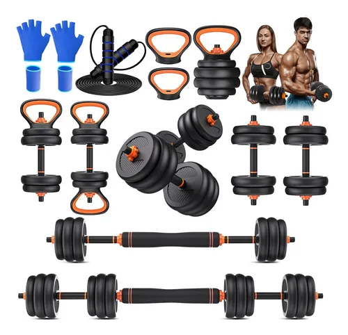 comprar 7 En 1 Mancuernas Pesas Barra Recta Ejercicio Kit Ajustables
