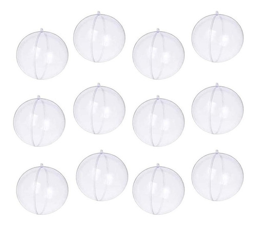Bolas De Navidad Transparentes Rellenables X 12u. De 5cm