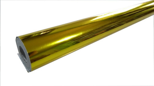 Papel Adesivo Vinílico Metalizado Dourado Ouro Brilho 5 Mts Cor Metalizado Ouro Brilho