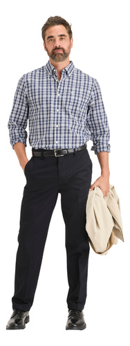 Camisa Hombre Stain Defender Classic Fit Azul Cuadro Dockers