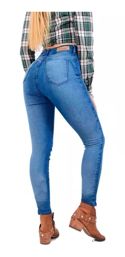 Jeans Mujer Elastizado Tiro Medio Chupin Dama Talle 34 Al 46