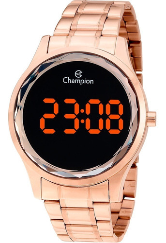 Relógio Champion Feminino Digital Rosé Detalhe Lapidado