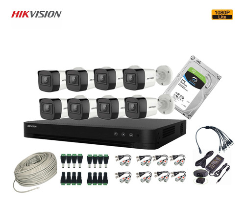 Kit Profesional Hikvision 8 Camara Exterior Fhd 1080p Dd 1tb