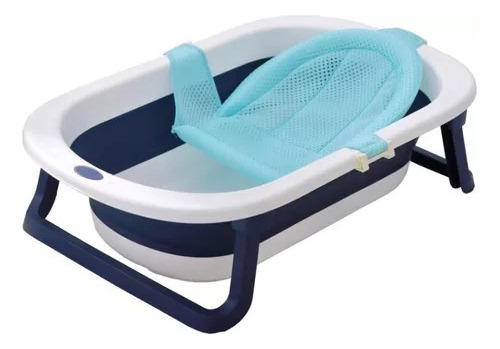 Tina  Bebe Bañera Plegable + Malla Protectora Azul