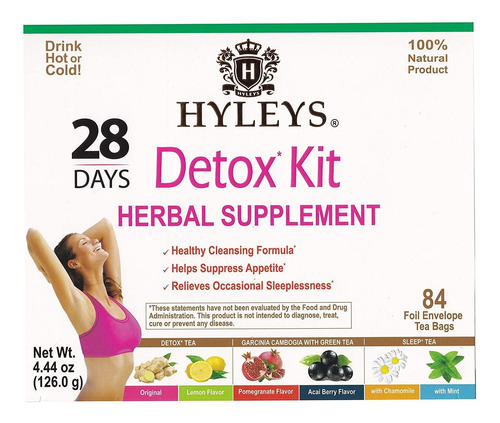 Hyleys Té 28 Días Detox Kit - 84 Bolsitas De Té - (100% Natu