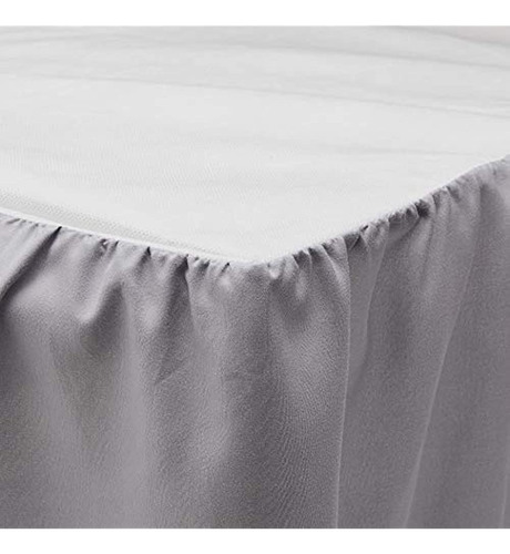 Falda De Cama Martex Ruffle Queen Gris Claro