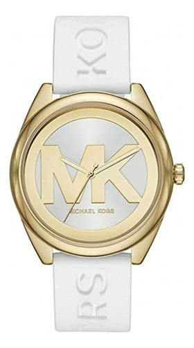 Reloj Michael Kors Janelle Modelo Mk7141 Color de la correa Blanco Color del bisel Dorado Color del fondo Blanco