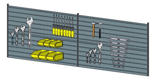 Panel Perforado Porta Herramientas 2mtsx63cm Color Gris