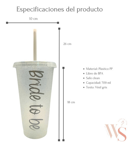 Kit De 7 Vasos Team Bride Para Despedida De Soltera Popote