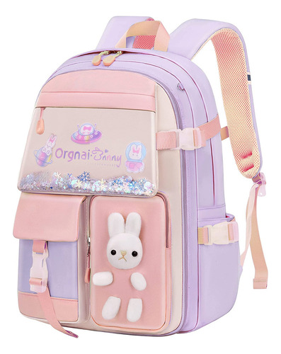 Mochila Kawai Con Forma De Conejo Con Bolsa For Bolígrafos,